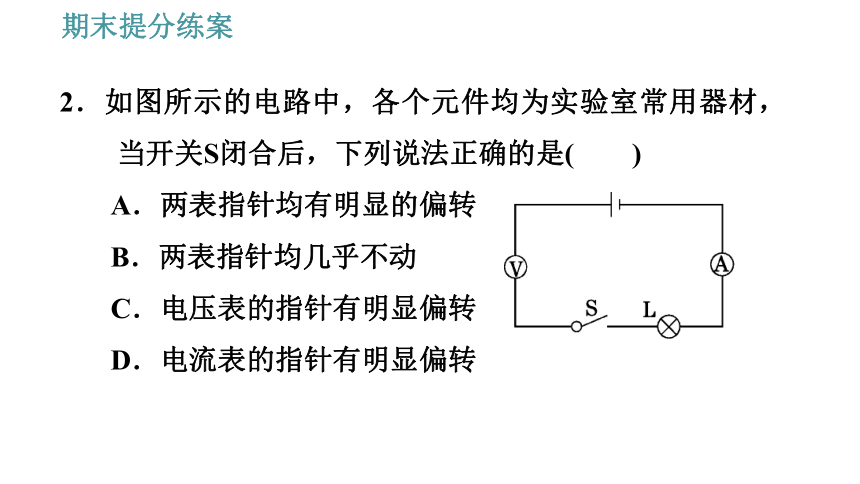 教科版九年级上册物理习题课件 期末提分练案 第2讲 第5课时  技巧训练 解答电路基础问题时的常用技巧（19张）