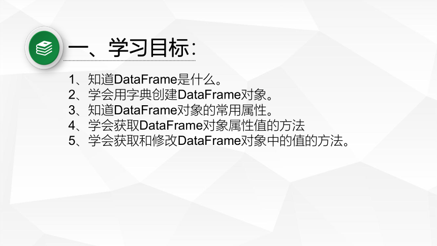4.2.2.1 Pandas 模块 第2课 DataFrame 基础课件-2021-2022学年高中信息技术浙教版（2019）必修1（20张PPT）