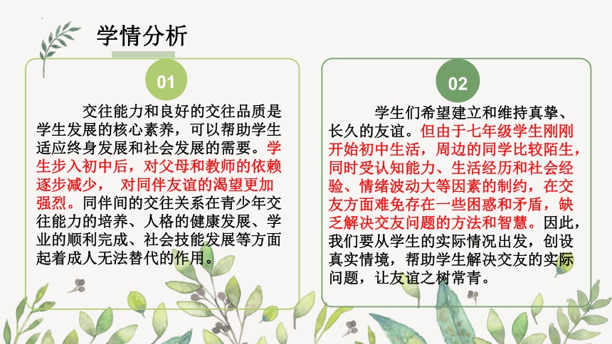 5.1 让友谊之树常青 说课课件(共34张PPT)- 2023-2024学年统编版道德与法治七年级上册