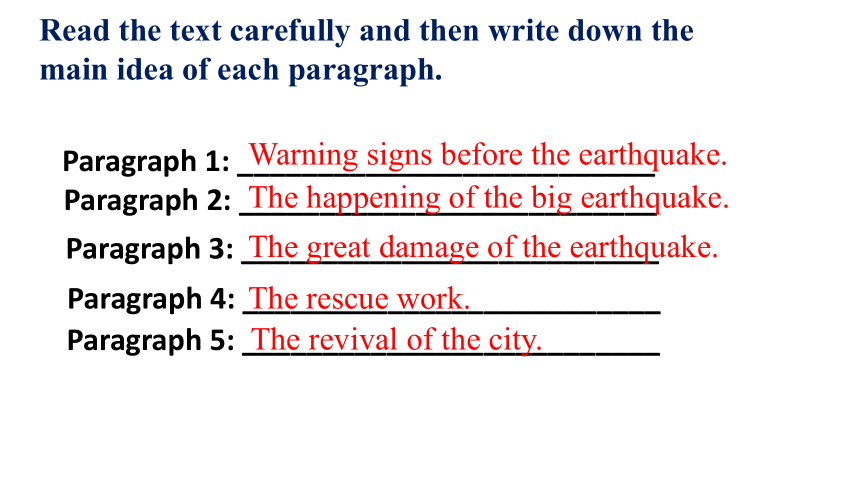 人教版(2019 ) 高中英语必修第一册 Unit 4 Natural Disasters reading and thinking课件（共16张PPT）
