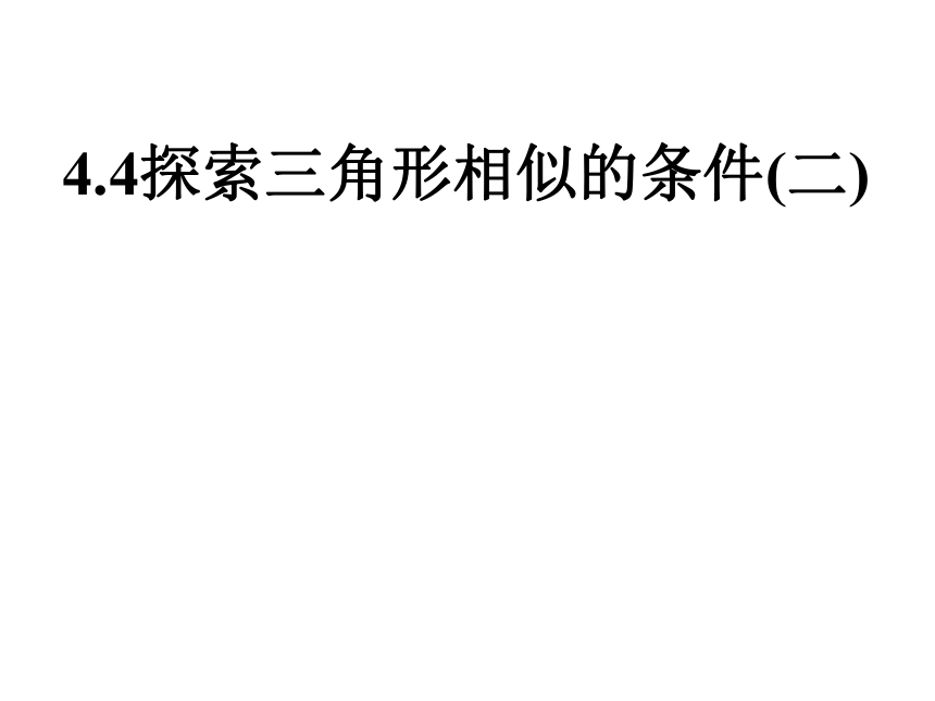 北师大版九年级上册 数学 课件： 4.4探索三角形相似的条件（二）(共17张PPT)