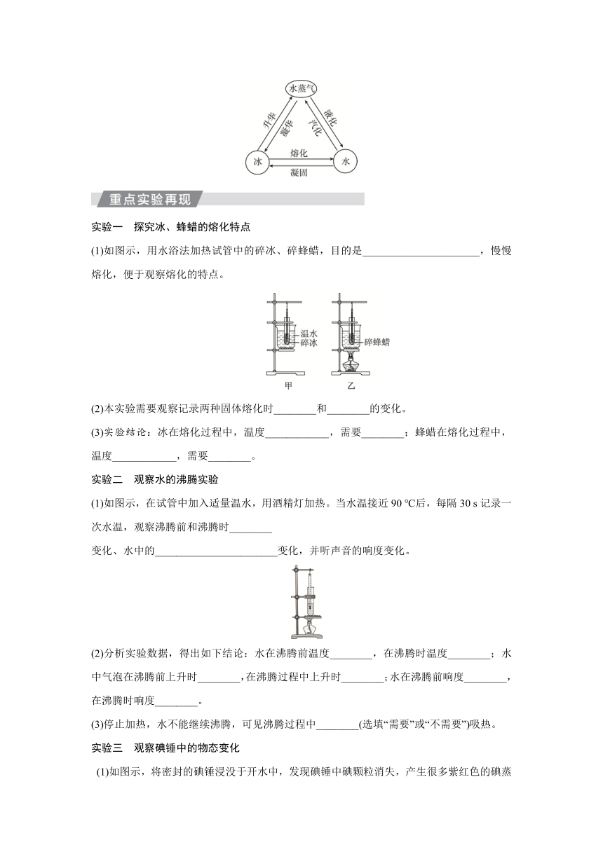 教科版物理八年级上册同步练习：第五章　物态变化  章末复习（Word有答案）