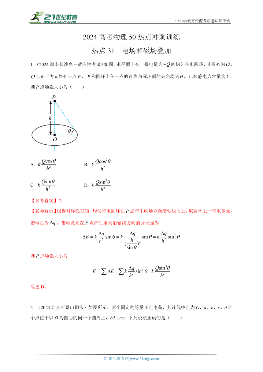 热点31  电场和磁场叠加 --高考物理50热点冲刺精练（名师解析）