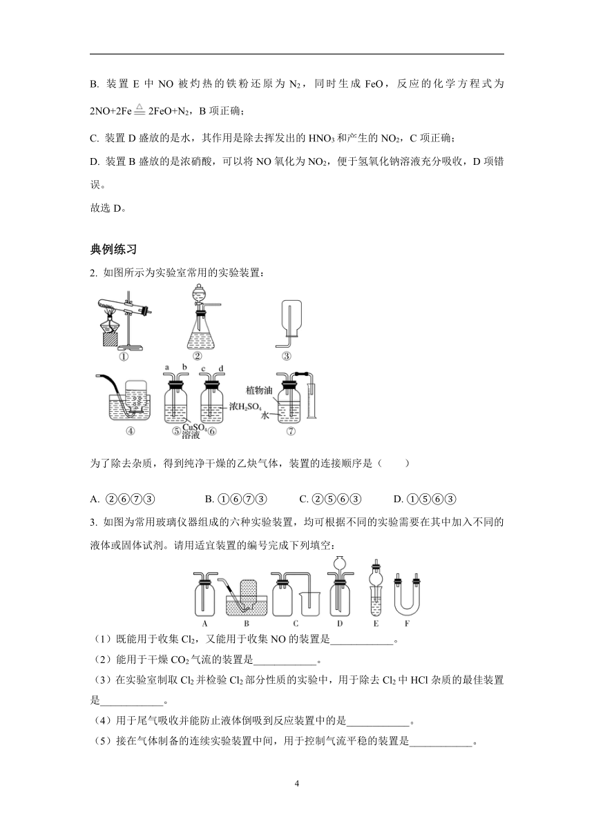 微专题1：常见仪器的选择、组装及创新应用-2023届新高考化学一轮复习专题三 化学实验基本技能高频考点专练讲义（含解析）