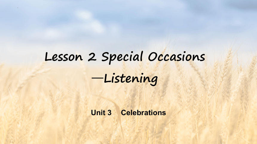 北师大版（2019）必修第一册  Unit 3 Celebrations Lesson 2 Special Occasions课件（24张PPT,内镶嵌音频）