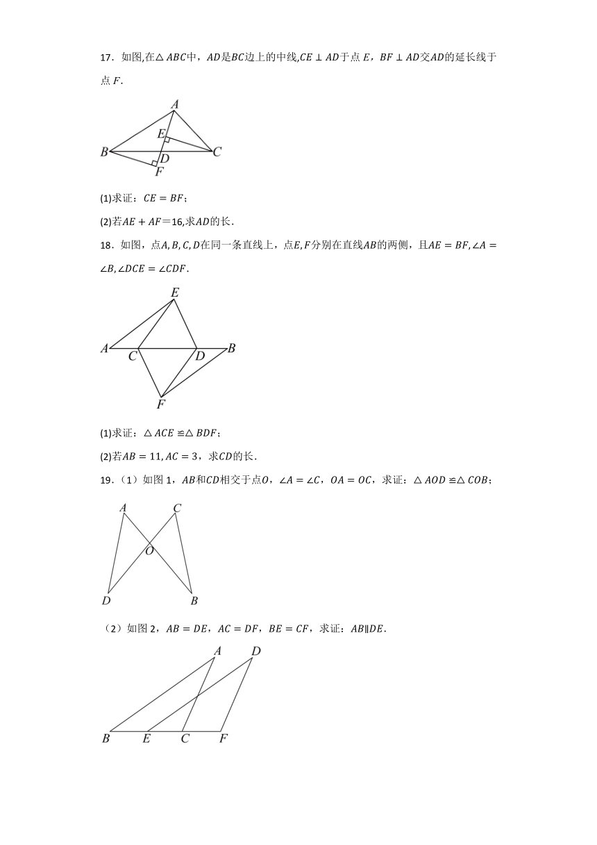 2023—2024学年北师大版七年级数学下册4.3探索三角形全等的条件 同步基础解答题专题训练（含答案）