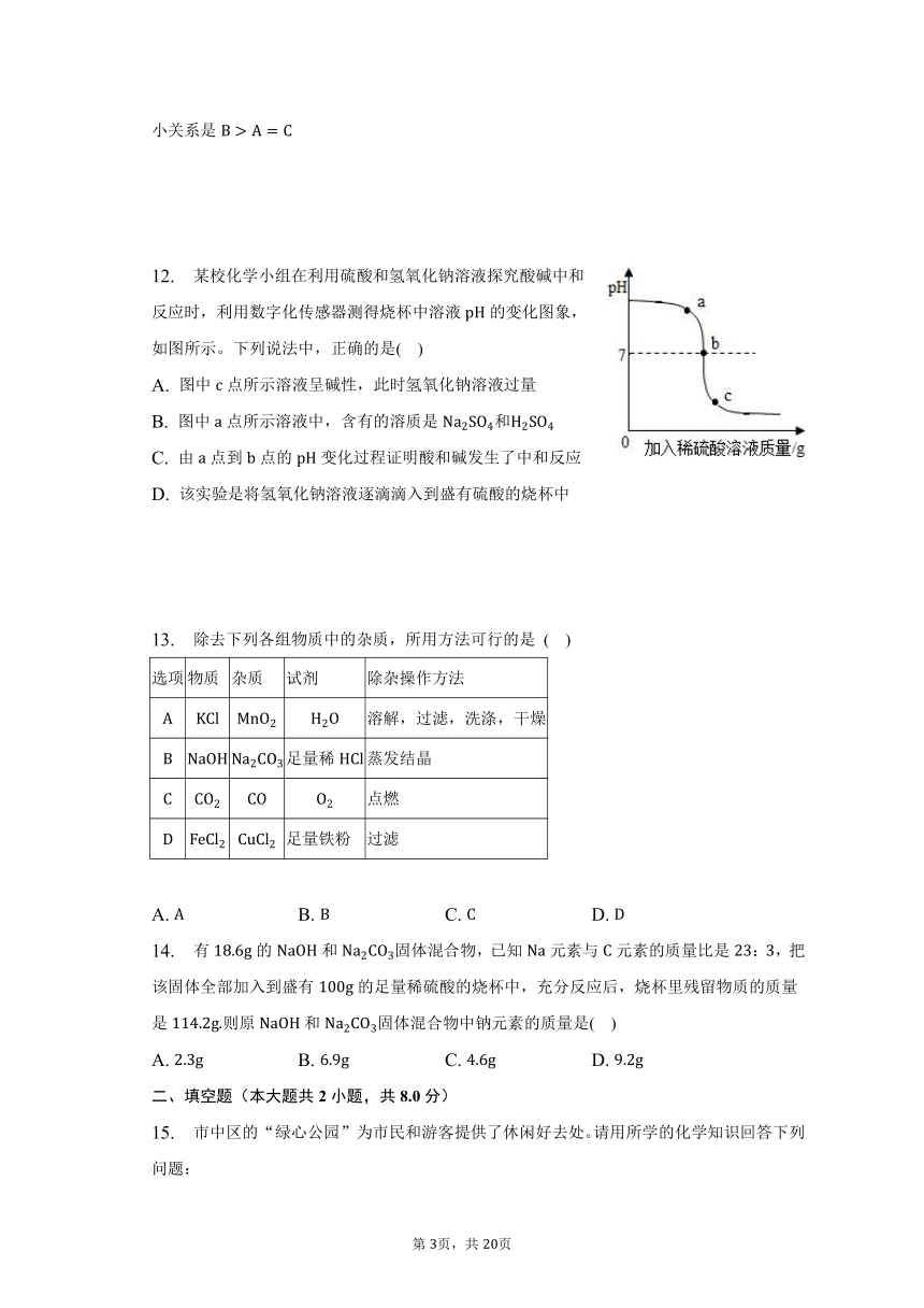 2023年四川省乐山市市中区中考化学适应性试卷(含解析)