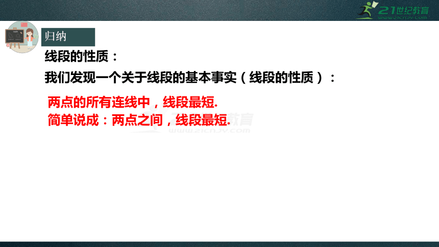 人教版七上4.2 直线、射线、线段 第3课时 线段的性质及两点的距离  课件（共24张PPT）