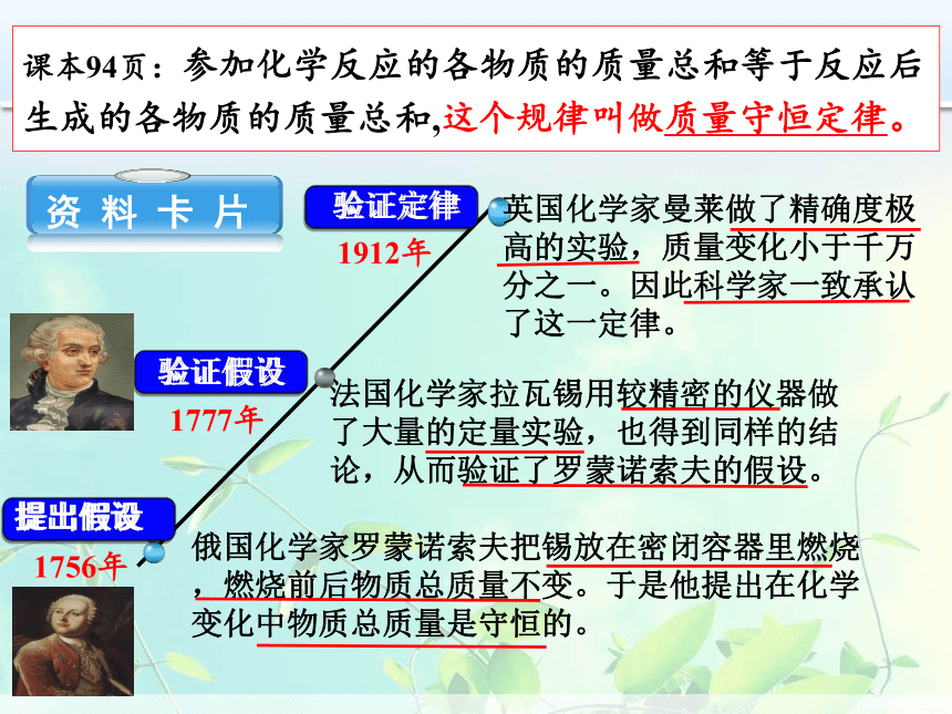 人教版（五四制）八年级全一册化学 第五单元 课题1 质量守恒定律(1)（课件）（22张PPT）