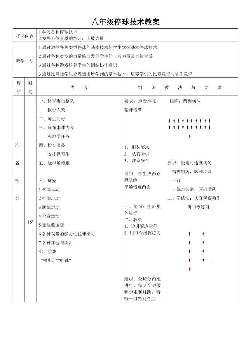 八年级停球技术教案