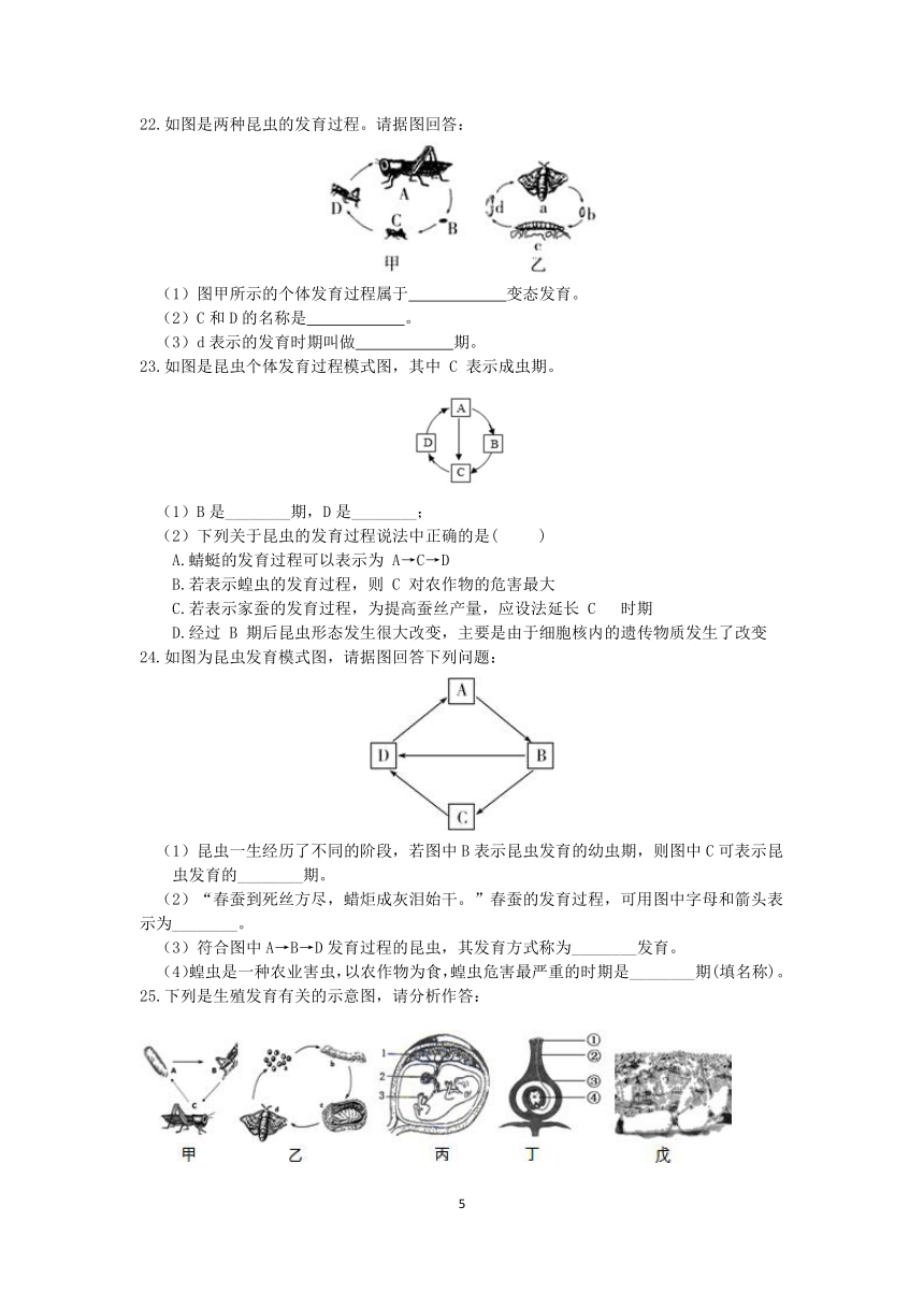 浙教版2022-2023学年第二学期七年级科学”一课一练：1.3动物的生长时期【word，含答案解析】