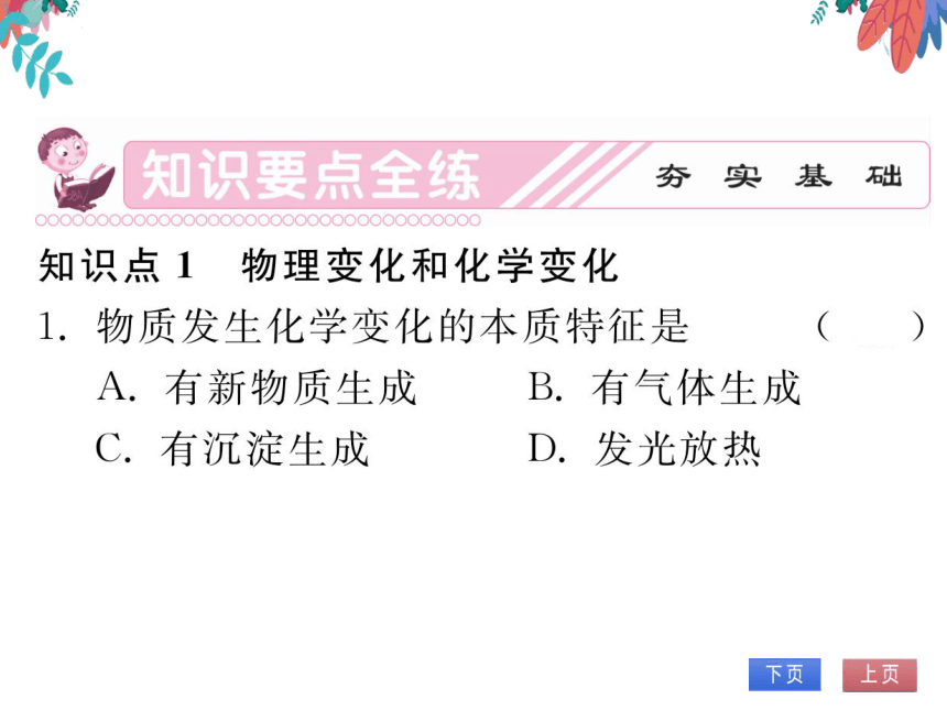 【人教版】化学九年级上册 第一单元 课题1 物质的变化和性质.第1课时 习题课件