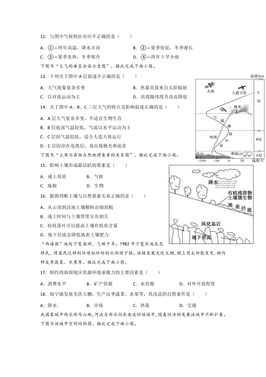 山西省祁县第二中学2021-2022学年高一下学期期末地理试题（含答案）