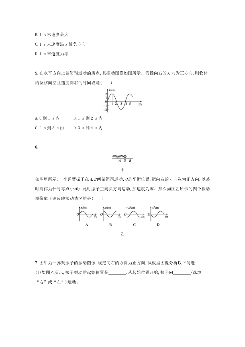 2.1简谐运动课堂限时训练  （Word版含解析）