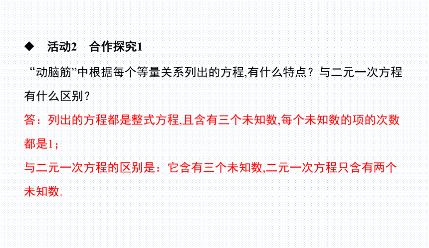 1.4 三元一次方程组 湘教版七年级数学下册  原创新授课课件(共13张PPT)