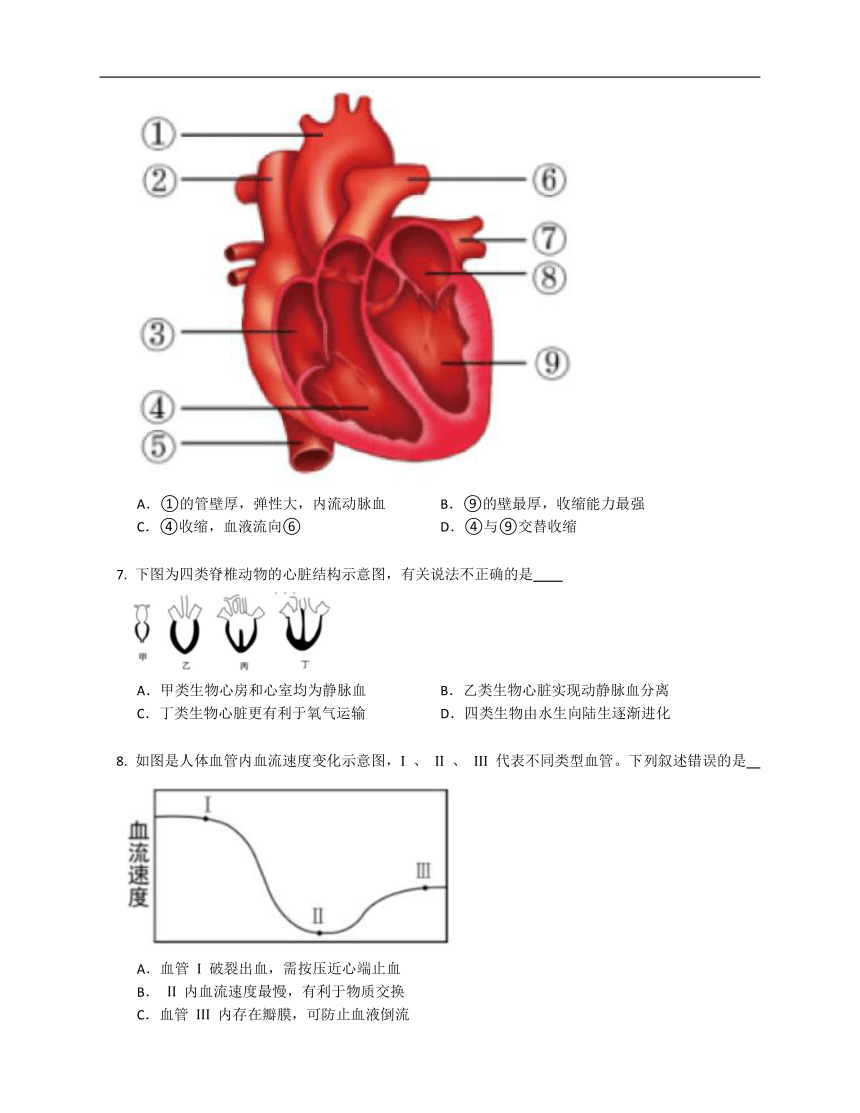 4.3输送血液的泵——心脏  练习（含解析）