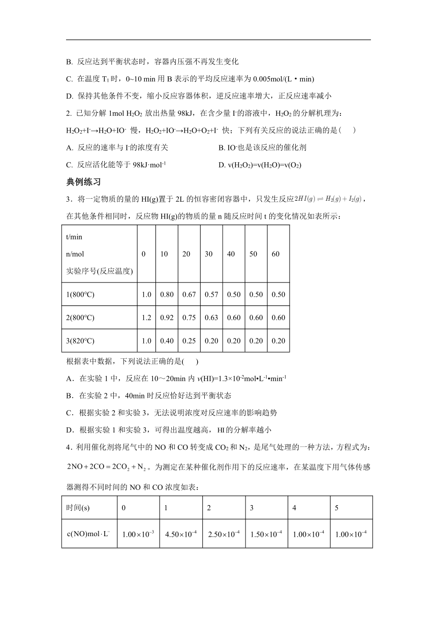 微专题1化学反应速率、速率常数的计算-2023届新高考化学一轮复习专题八 化学反应速率与化学平衡高频考点专练讲义（含解析）