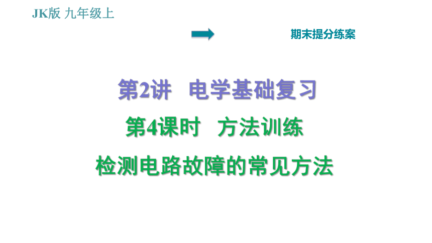 教科版九年级上册物理习题课件 期末提分练案 第2讲 第4课时  方法训练 检测电路故障的常见方法（17张）