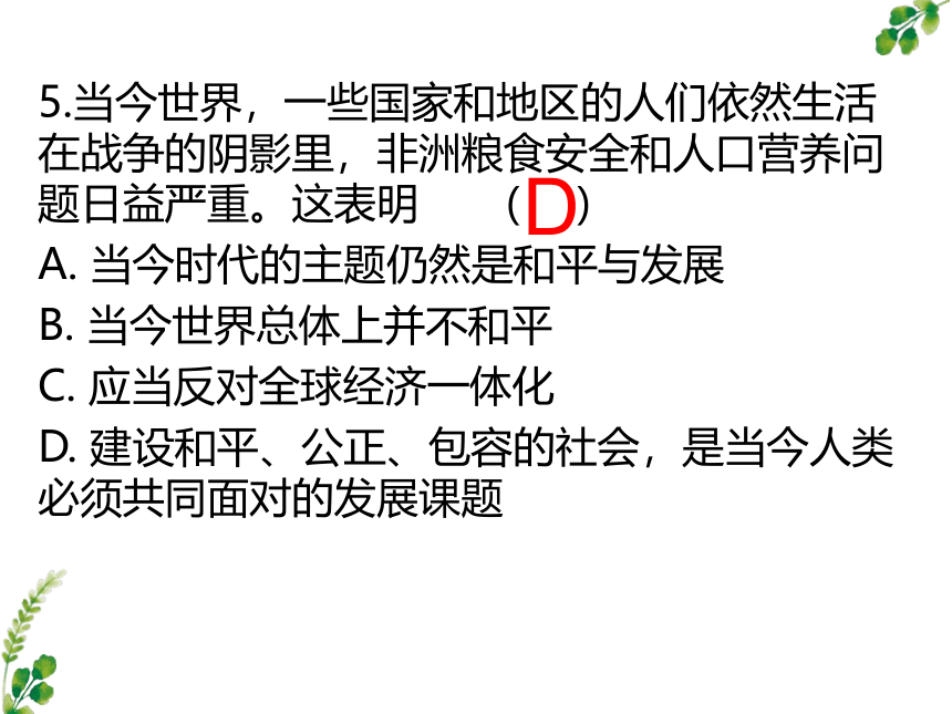 2021年中考道德与法治专题复习：十二、共同世界专题复习习题课件（22张幻灯片）