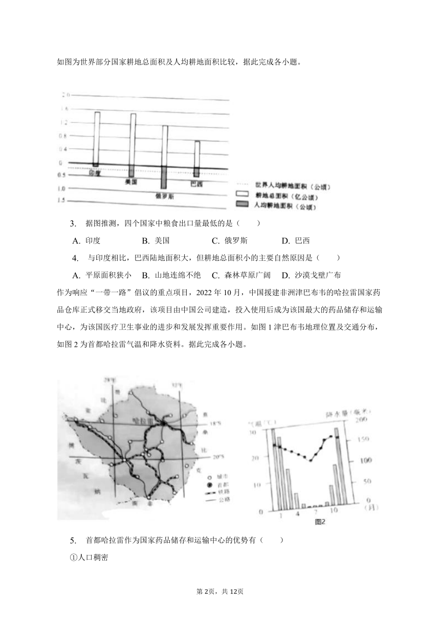 2023年安徽省中考地理试卷（含解析）