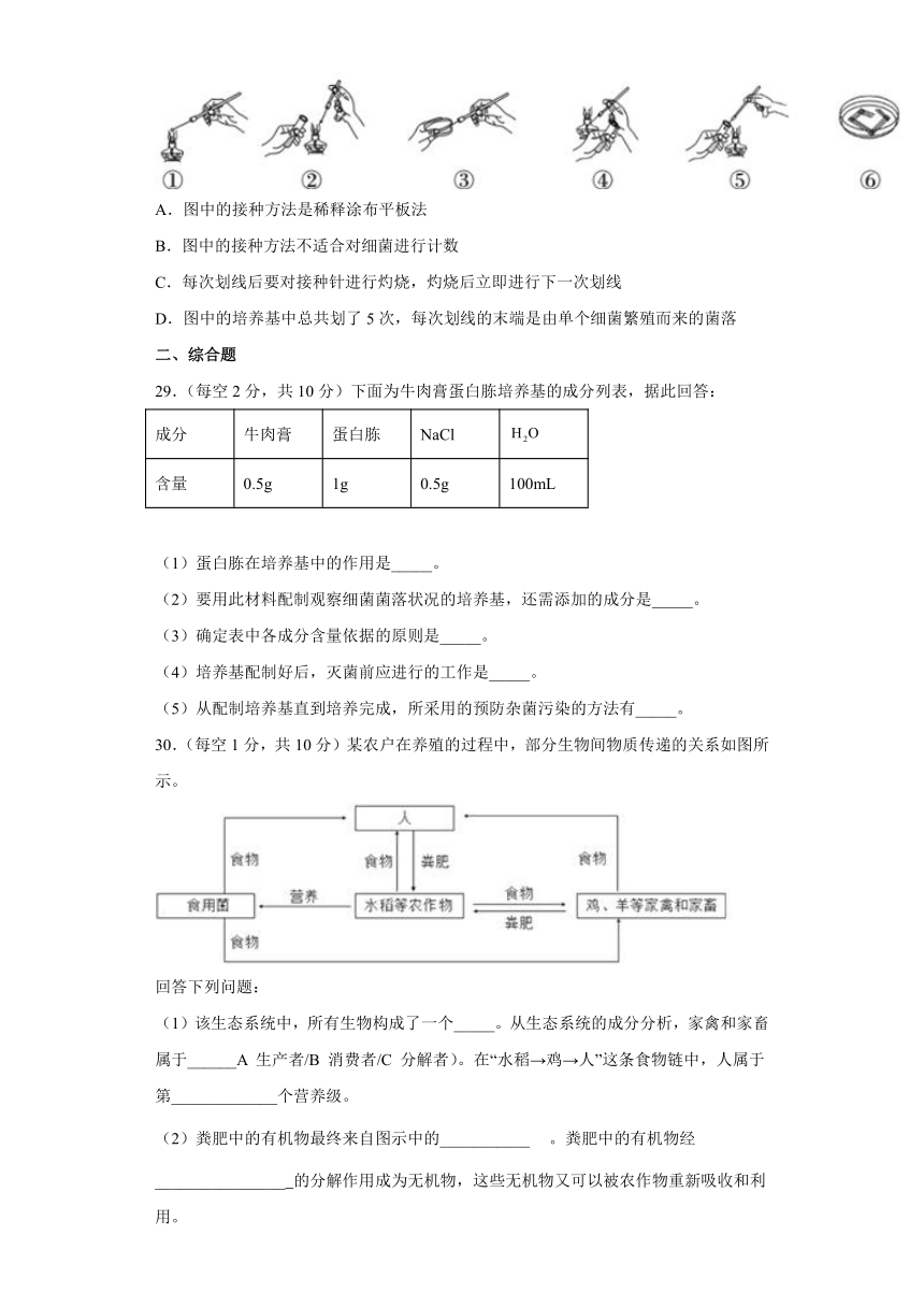 西藏林芝市第二高级中学2021-2022学年高二下学期第一学段考试（期中）理综生物试题（word版含答案）