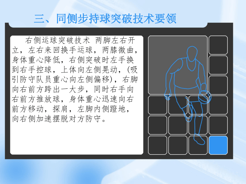 人教版八年级 体育与健康 第四章 篮球同侧步突破技术 课件 (共12张PPT)