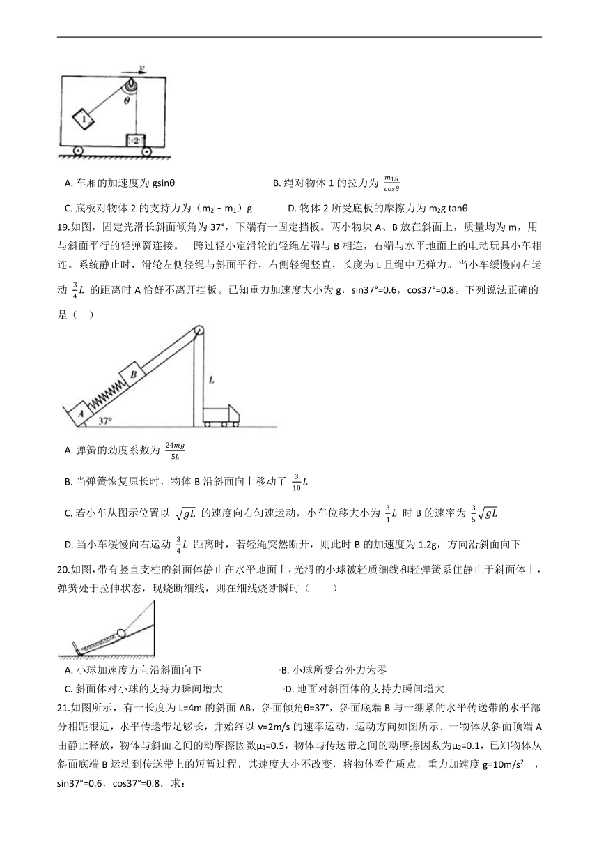 2021届高考二轮复习专题突破 专题十三 牛顿第二定律及其应用（含解析）