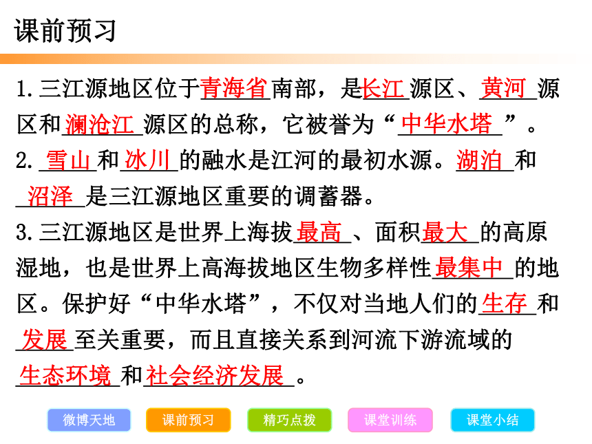 2020-2021学年人教版八年级下册 第九章 青藏地区 第二节 高原湿地——三江源地区 课件(17张PPT)(wps打开)