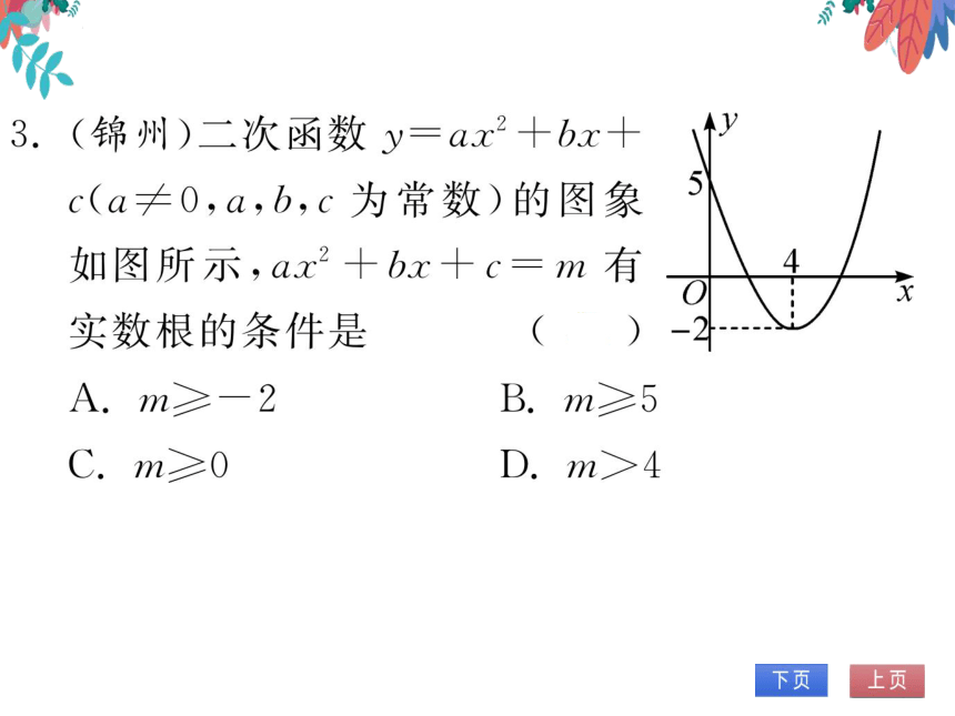 【沪科版】数学九年级上册 21.3 二次函数与一元二次方程 习题课件