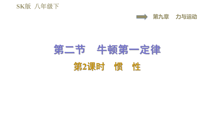 苏科版八年级下册物理习题课件 第9章 9.2.2惯　性（37张）