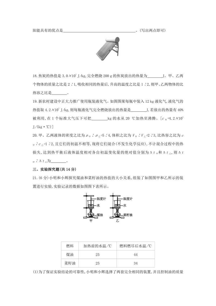 粤沪版物理九年级上册同步提优训练：第十二章  内能与热机  综合提升卷（Word有答案）