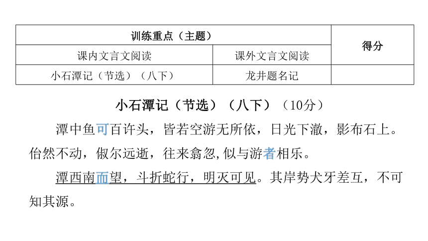 文言文阅读冲刺训练（十二）讲练课件—广东省2021届中考语文分类复习（14张ppt）