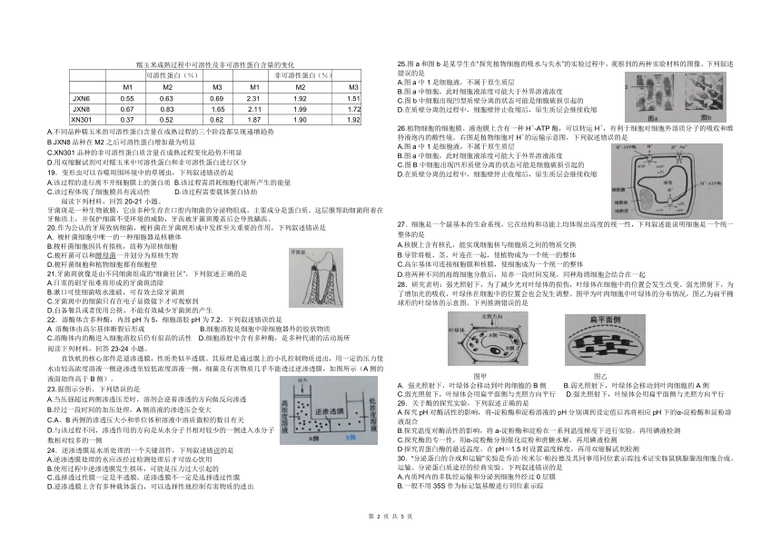 2022学年第一学期9＋1高中联盟期中考试高一年级生物学科试题(有答案)