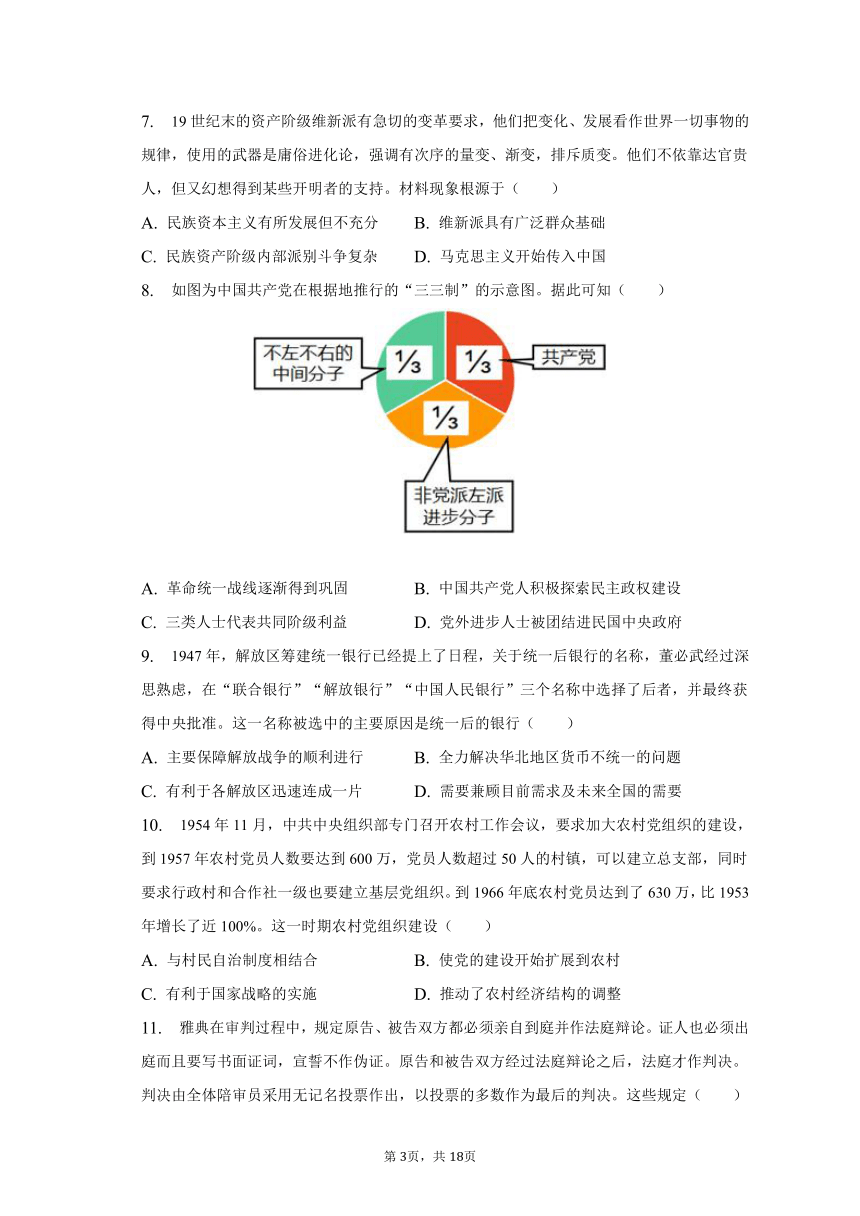 2023年河北省高考历史适应性试卷（3月份）（含答案 ）