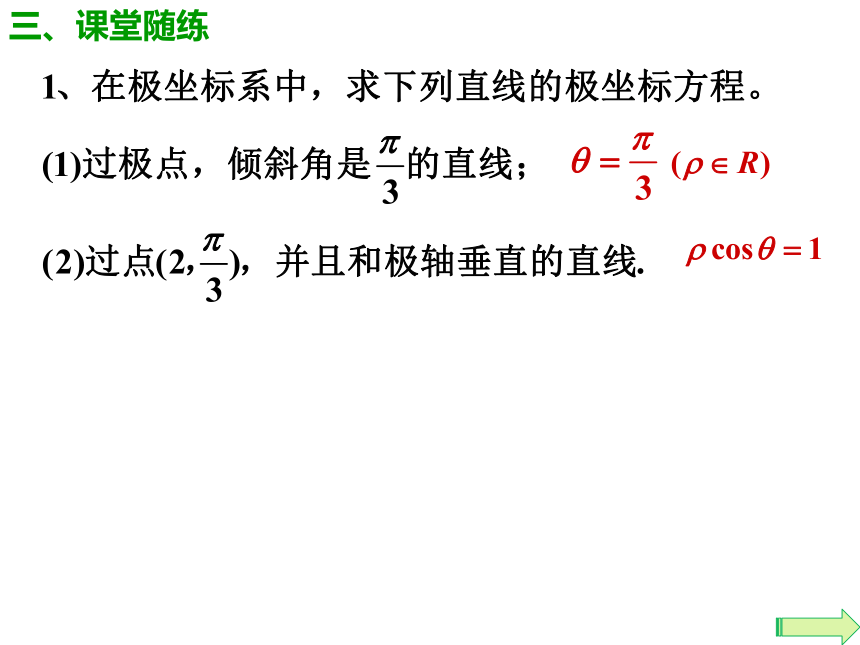 1.3.2 直线的极坐标方程 课件（共16张PPT）