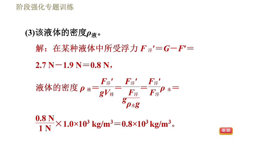 鲁科版八年级下册物理习题课件 第8章 阶段强化专题训练（四）  专训2  浮力的计算（15张）