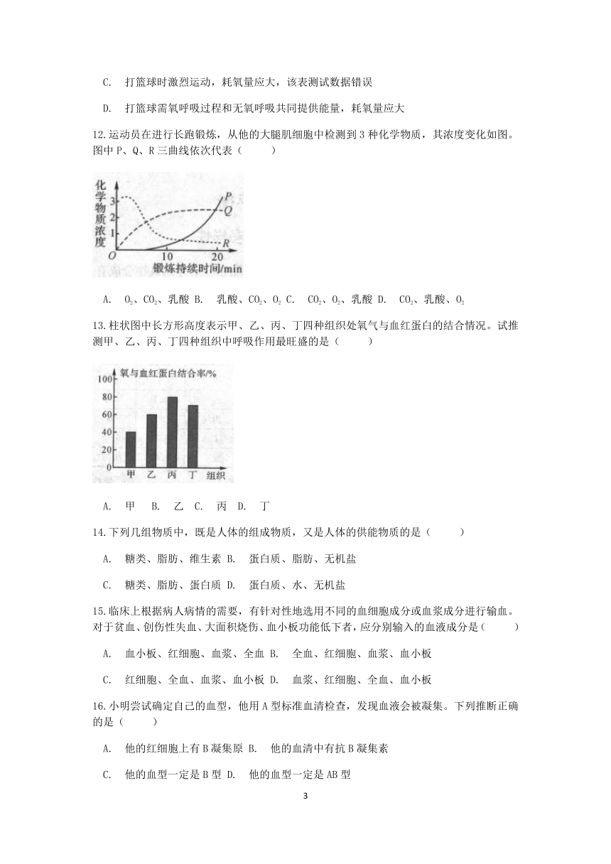 【单元检测】2022-2023学年上学期浙教版九年级科学卷（十四）第四章  代谢与平衡(综合B)【word，含答案】