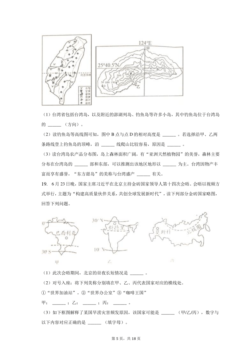2023年山东省泰安市东平县中考地理二模试卷（含解析）