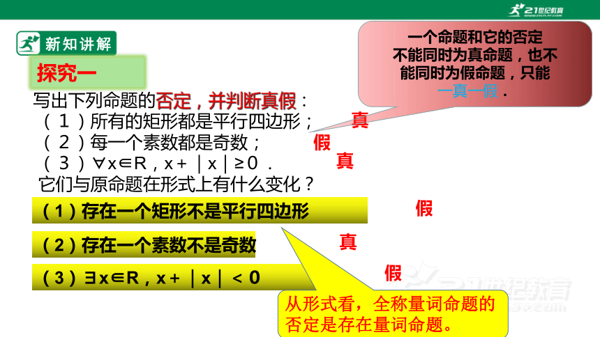 第一章集合与常用逻辑  1.5.2全称量词命题与存在量词命题的否定  课件(共21张PPT)