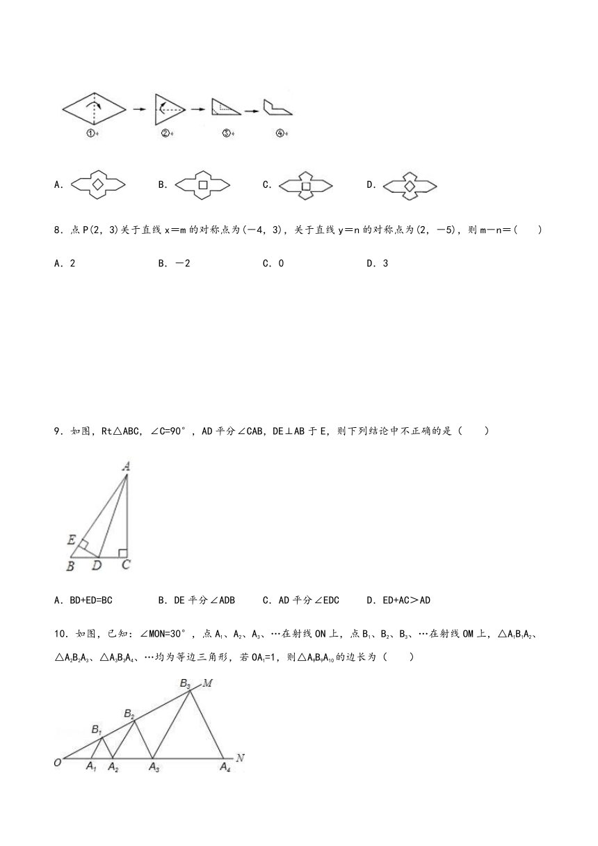 沪科版八年级上册数学第15章轴对称图形与等腰三角形单元同步训练卷（word版含解析）