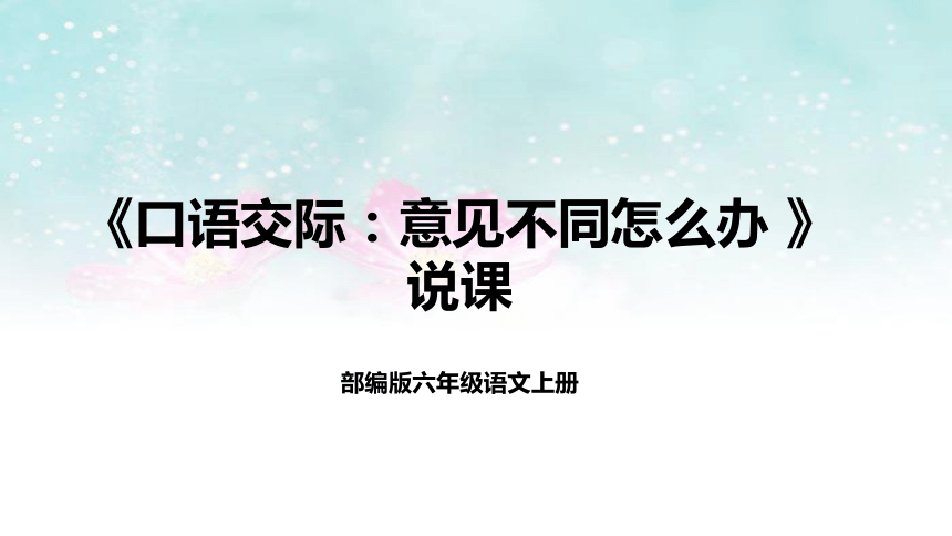 部编版小学六年级语文上册第六单元《口语交际：意见不同怎么办 》说课课件（含教学反思）(共20张PPT)