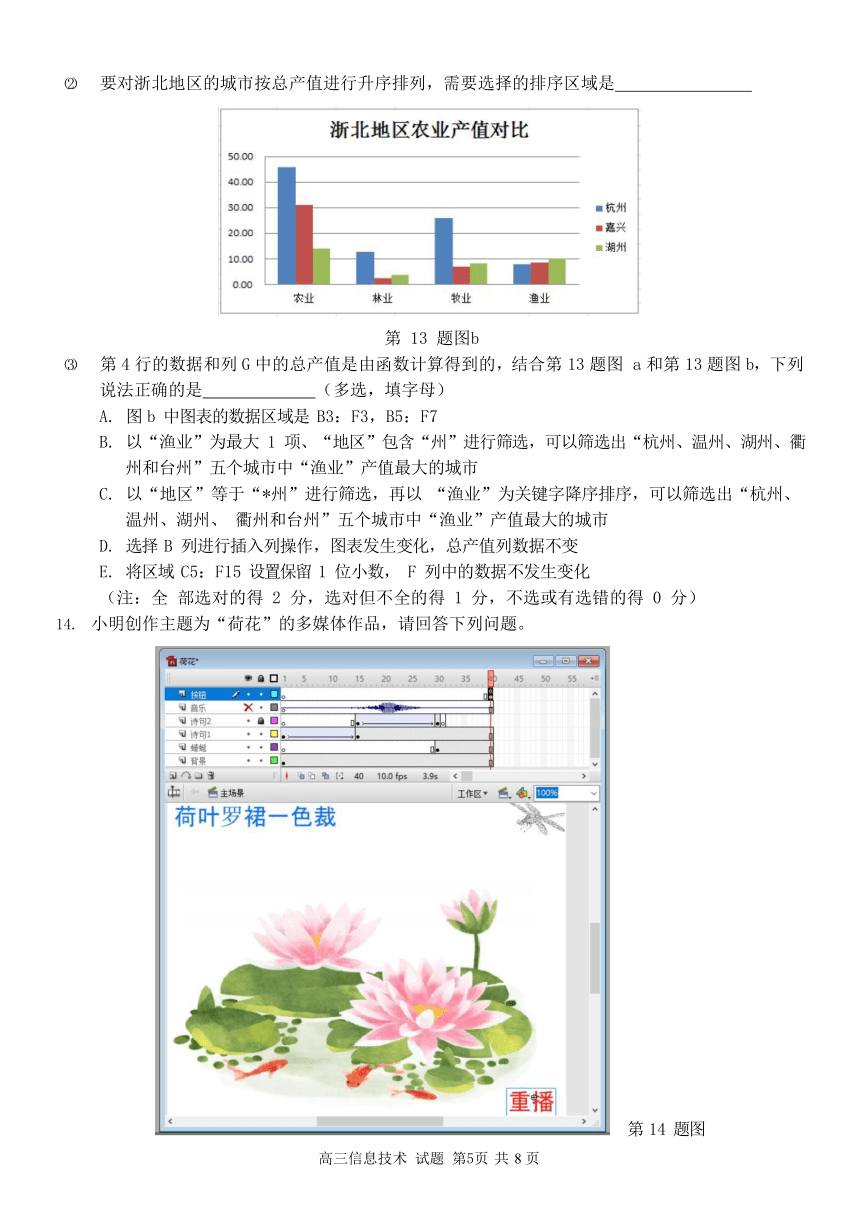 浙江省七彩阳光新高考研究联盟2022届高三上学期11月期中联考信息技术试题 Word版含答案