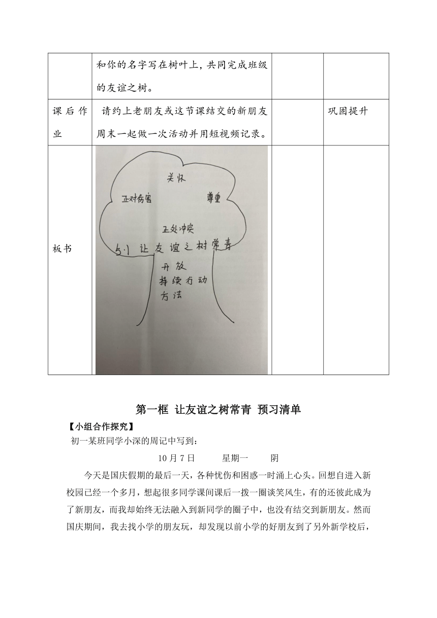 020501 让友谊之树常青（教学设计+作业设计+预习清单+中考真题）(含答案解析)