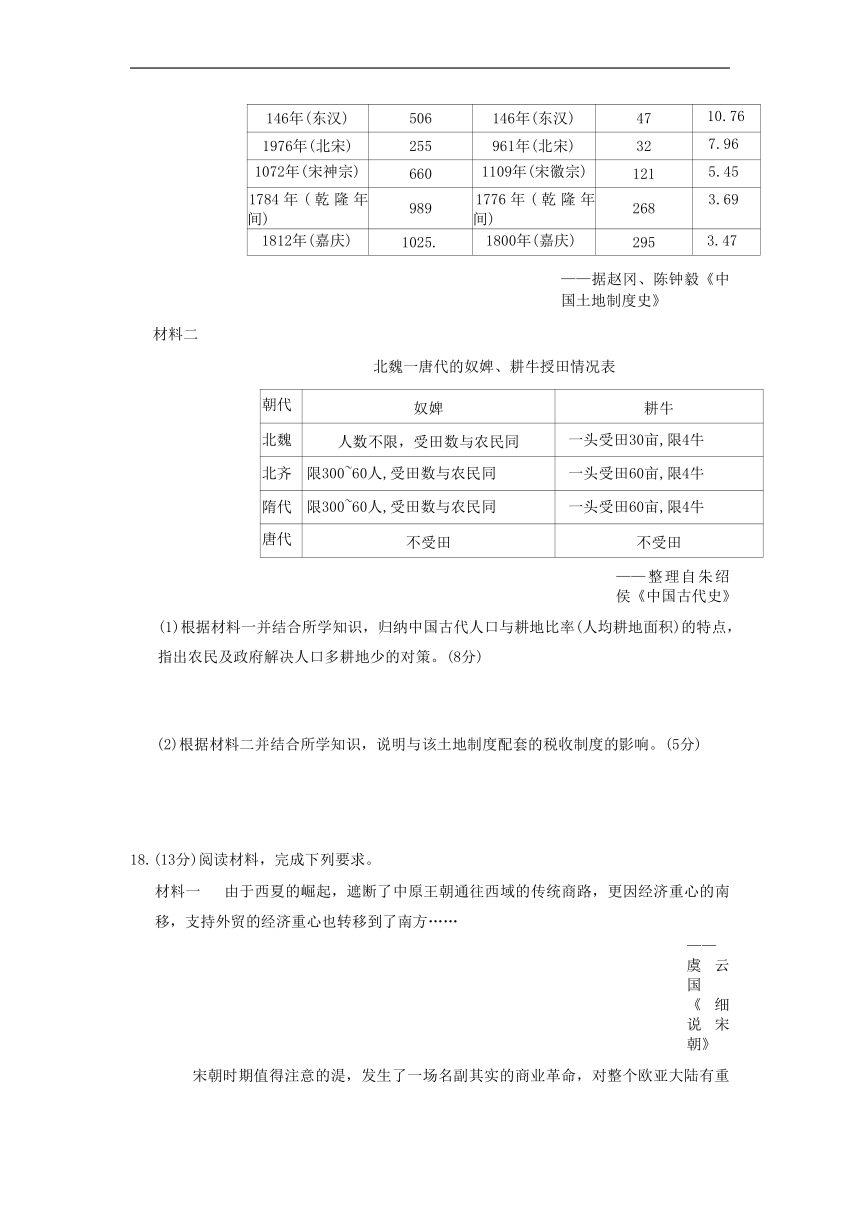 2023届湖南省新高考教学教研联盟高三下学期第一次联考历史试卷（含答案）