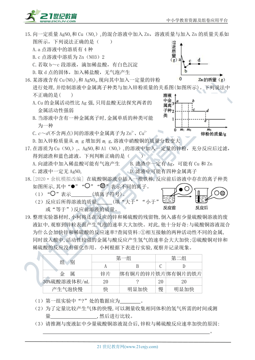 阶段训练4--金属的性质 综合练习（含解析）