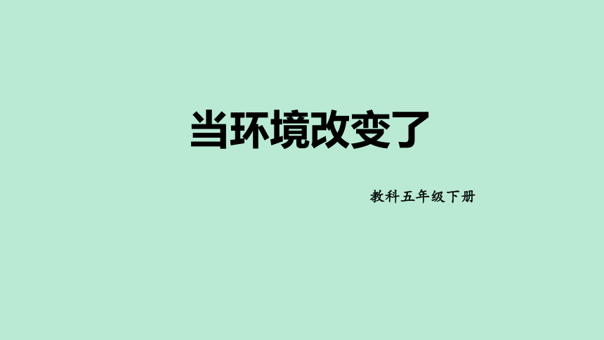 教科版（2017秋）五年级下册科学1.5 当环境改变了（课件17ppt）