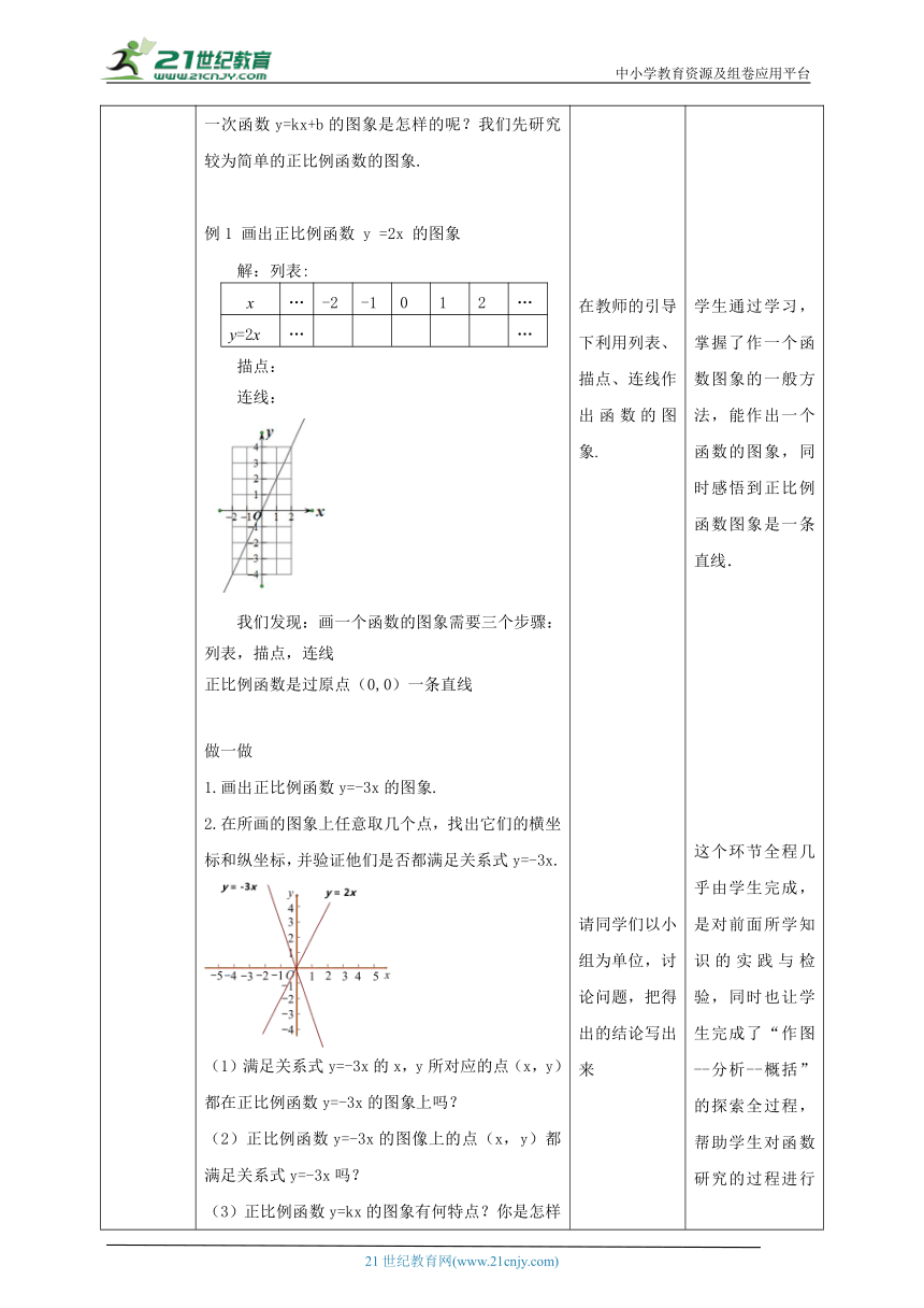 【核心素养目标】4.3.1一次函数的图象 教学设计