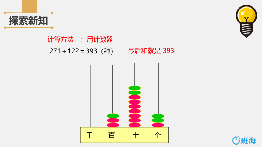 人教版(新)三上 第四单元 1.加法-三位数的不进位加法及一次进位加法【优质课件】