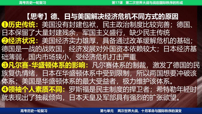 2023届高考一轮复习纲要下第17课 第二次世界大战与战后国际秩序的形成课件(共69张PPT)