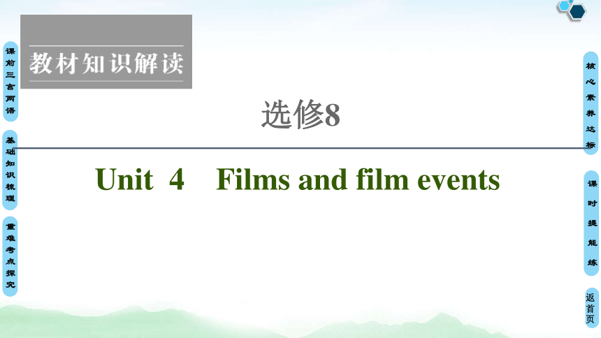 2022版高考英语（译林版）一轮复习课件： 选修8 Unit 4 Films and film events（68张ppt）